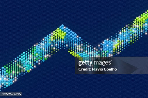 Voxel based line graph visualizing data progression Voxel based line graph visualizing data progression