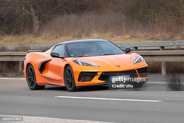 chevrolet corvette c8 stingray - chevrolet corvette stock pictures, royalty-free photos & images