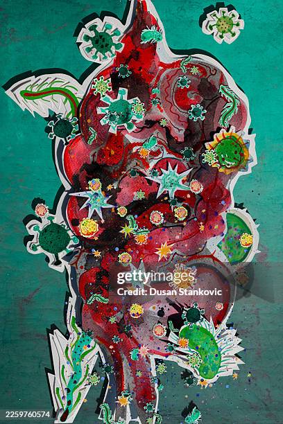 vibrant micro world - lactobacillus stock illustrations