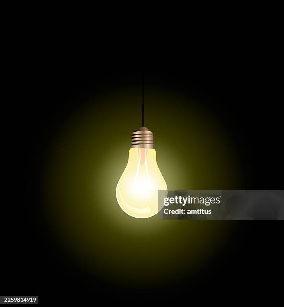 bulb hanging - incandescent light bulb stock illustrations