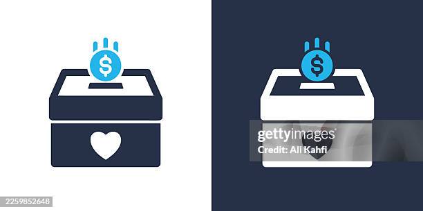 donation box glyph solid icon. solid icon that can be applied anywhere, simple, pixel perfect and modern style. - selfless stock illustrations