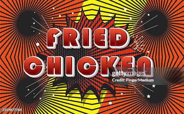 fried chicken speech bubble poster - hands typing stock illustrations