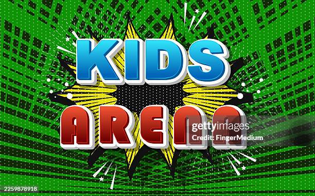kids arena speech bubble banner - empty playground stock illustrations