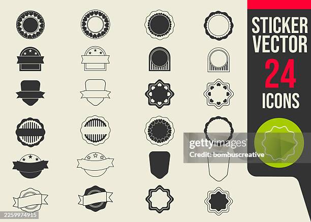 sun shape sticker icon set vector design - corner border stock illustrations