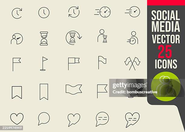 social media icon set vector design - thick clouds stock illustrations