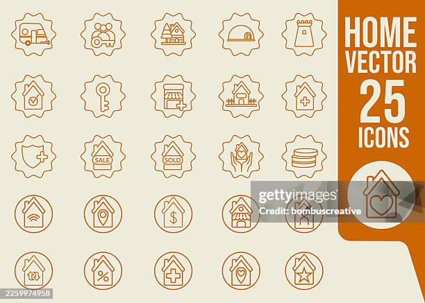 home icon set vector design - multiple doors stock illustrations