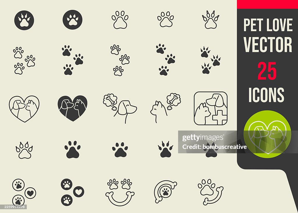 Pet Animal Icon Set Vector Design