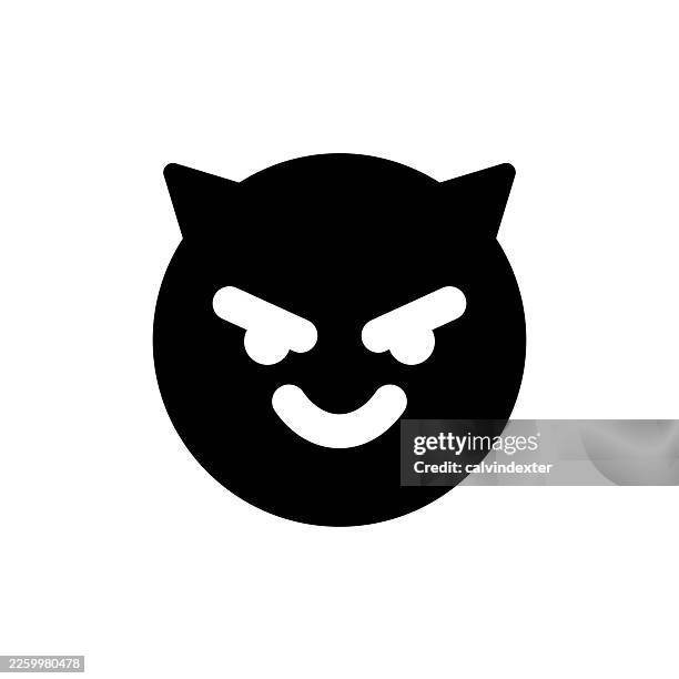 evil emoji icon symbol - devil emoji stock illustrations