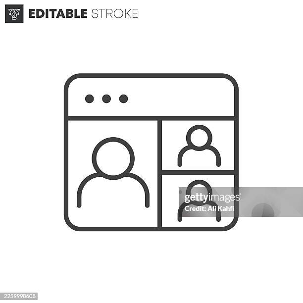 video conference thin line icons collection. editable stroke. vector illustration. - team building exercise stock illustrations