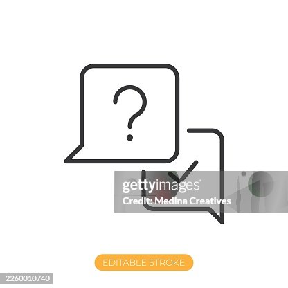 Question and answer icon. Editable stroke thin line icon Question and answer icon. Editable stroke thin line icon