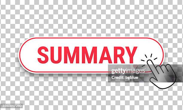 summary - 3d click web button with hand cursor on blank background - eviction stock illustrations