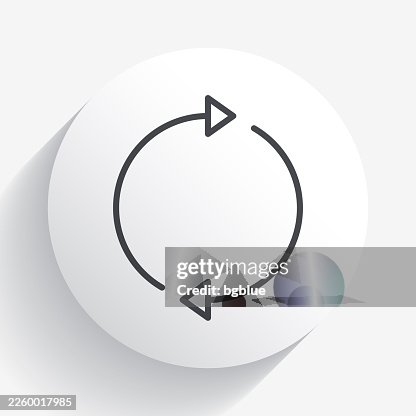 Refresh. Icon on circle button with long shadow Refresh. Icon on circle button with long shadow