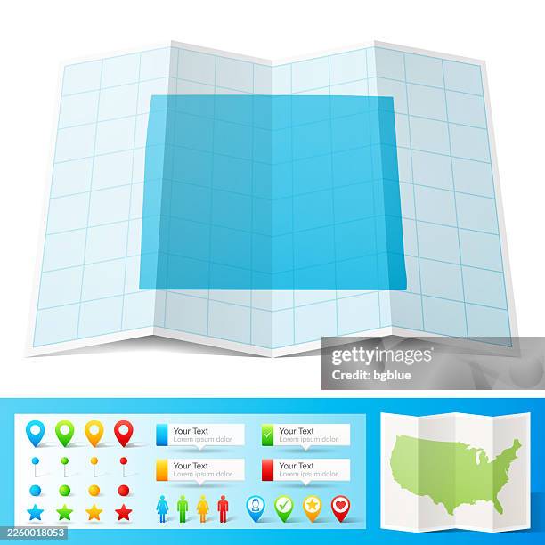 roscommon county, michigan map with location pins on white background - roscommon county michigan stock illustrations