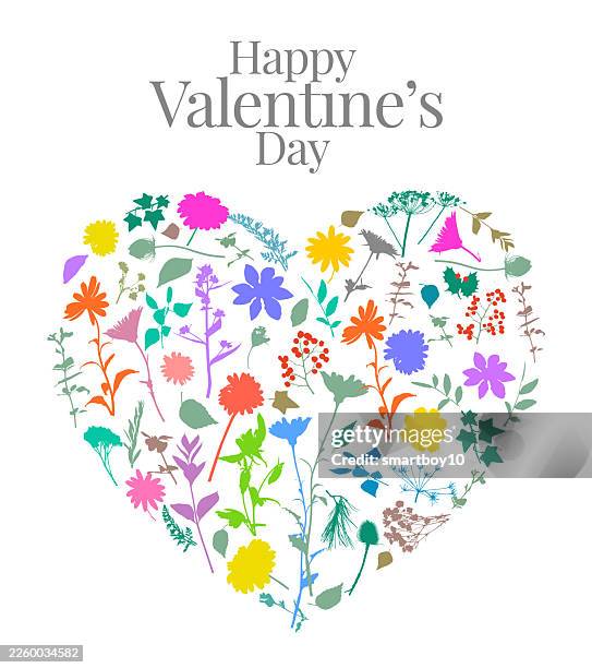 valentines day greeting - babys breath stock illustrations