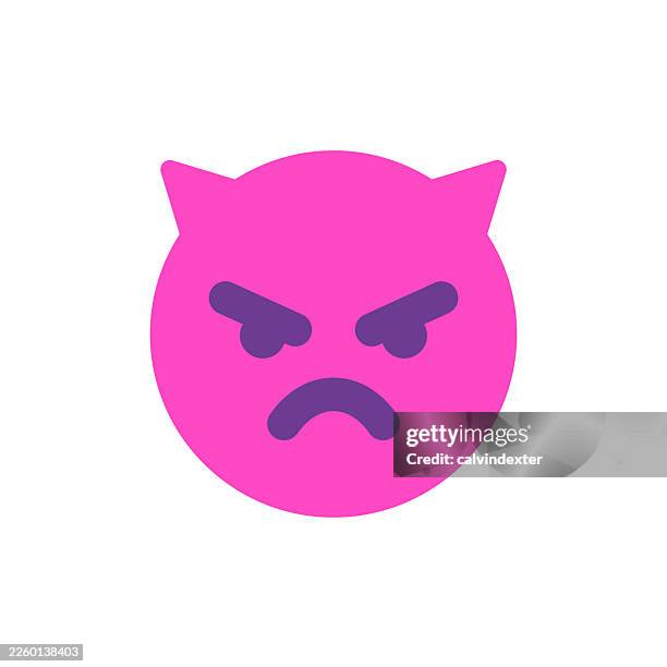 evil angry emoji - devil emoji stock illustrations