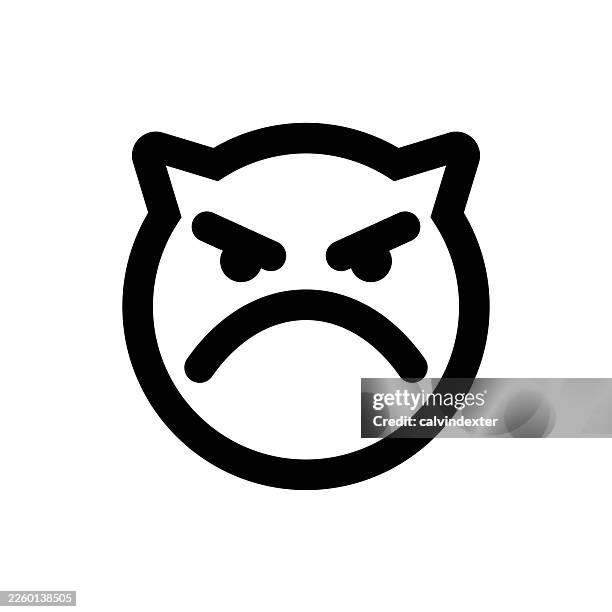 evil angry emoji - devil emoji stock illustrations