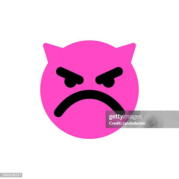 evil angry emoji - devil emoji stock illustrations