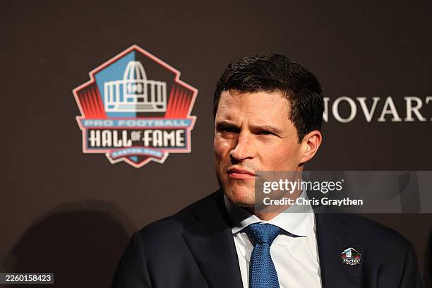 Pro Football Hall of Fame inductee and former Carolina Panthers linebacker Luke Kuechly looks on during the 15th Annual NFL Honors at the Palace Of...