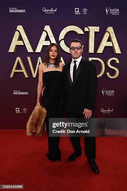 Christine Centenera and Joel Edgerton attend the 2026 AACTA Awards at HOTA on February 06, 2026 in Gold Coast, Australia.