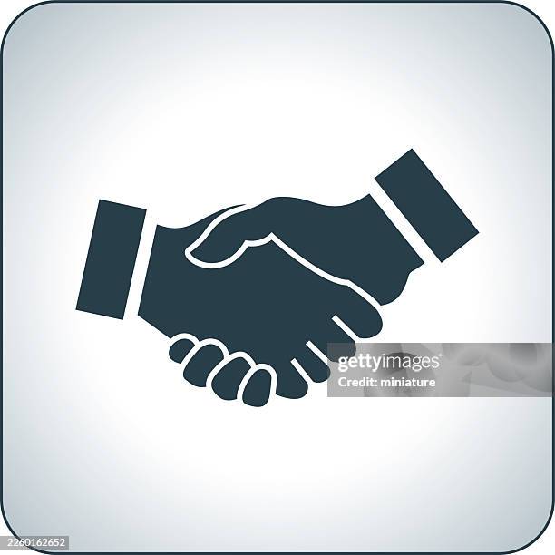 handshake icon - hands shaking icon stock illustrations
