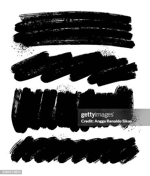 black ink paint brush strokes scribbles - crumbs vector stock illustrations