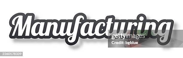 manufacturing - 3d text with shadow on white background - factory worker white background stock illustrations