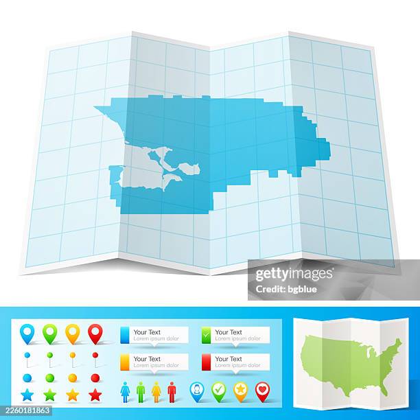 northwest arctic, alaska map with location pins on white background - arctic map stock illustrations