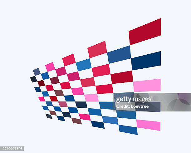perspective colors chess board checked element design on white background - floor perspective stock illustrations