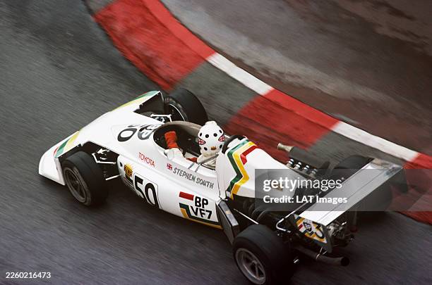 Stephen South drives his March 763 Toyota/Novamotor during the Formula Three Monaco Grand Prix at Circuit de Monaco in Monte Carlo, Monaco on...