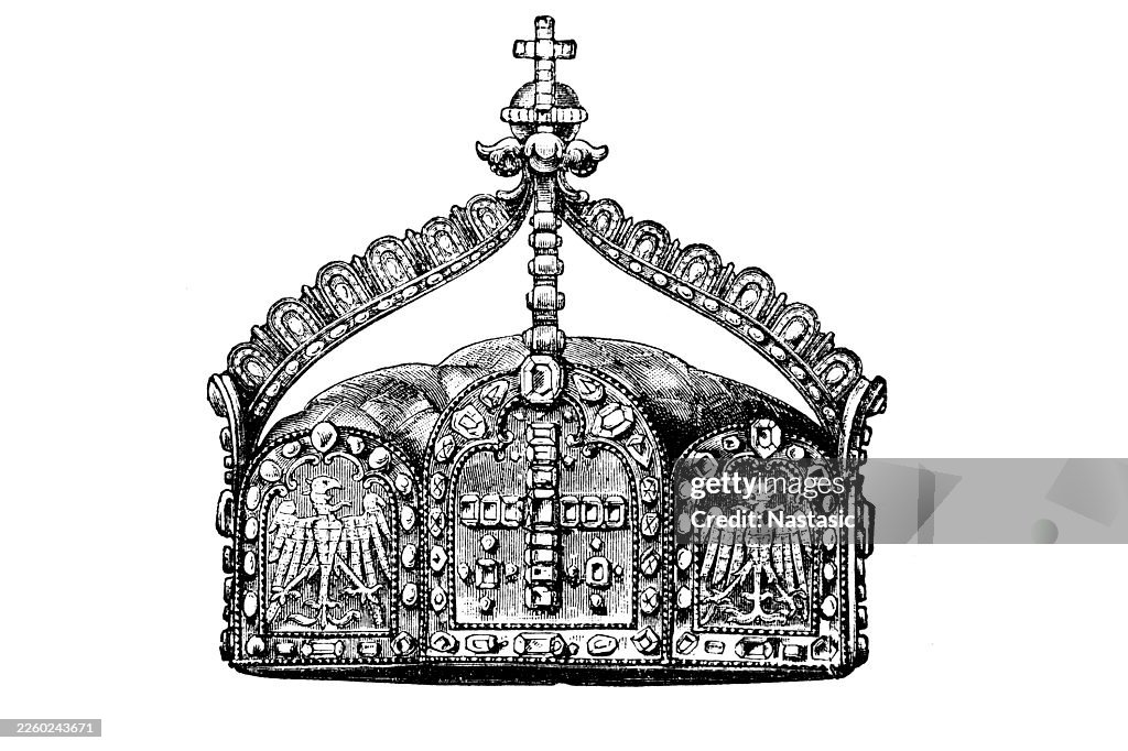 German Imperial Crown ,this specific design (the "1889 model") was finalized under Kaiser Wilhelm II to be the standard heraldic symbol of the empire.
