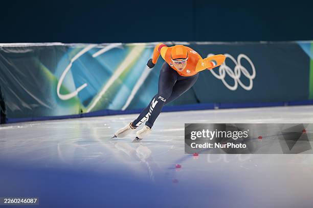 In Milan, Italy, on February 09 Jutta Leerdam ruins the Olympic record in the Speed Skating Women's 1000m on day three of the Milano Cortina 2026...