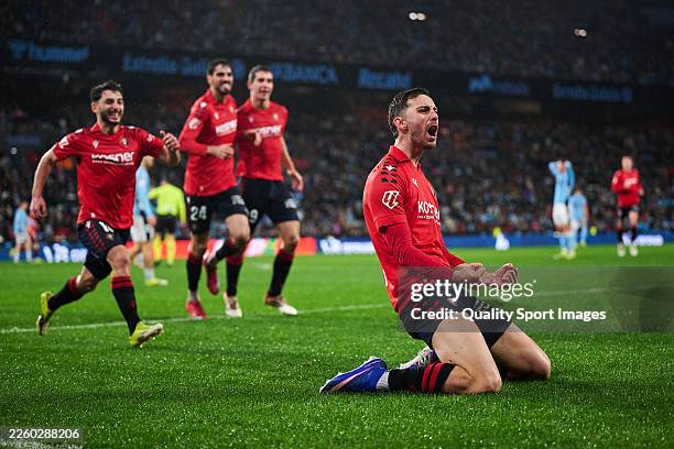 Raul Garcia of CA Osasuna celebrates after scoring his team's second goal during the LaLiga EA Sports match between RC Celta de Vigo and CA Osasuna...