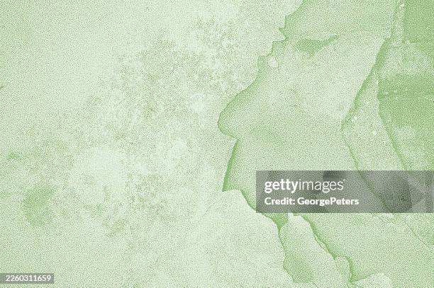 cracked, peeling weathered stone wall background - khaki green stock illustrations