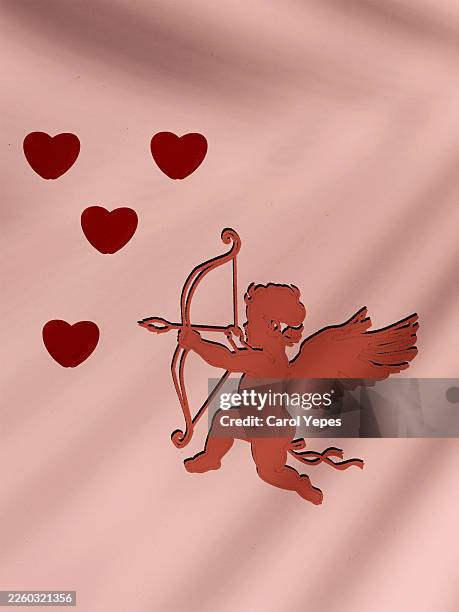 cupid, love, valentines banner - bow and arrow stock pictures, royalty-free photos & images