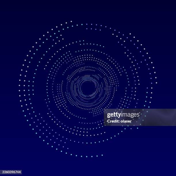 futuristic space shape with colored glowing dots - gap stock illustrations