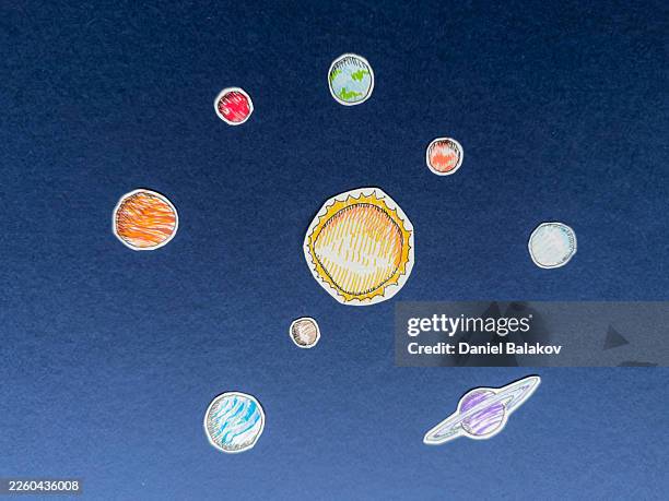 the solar system. space exploration science & astronomy - low orbit stock illustrations