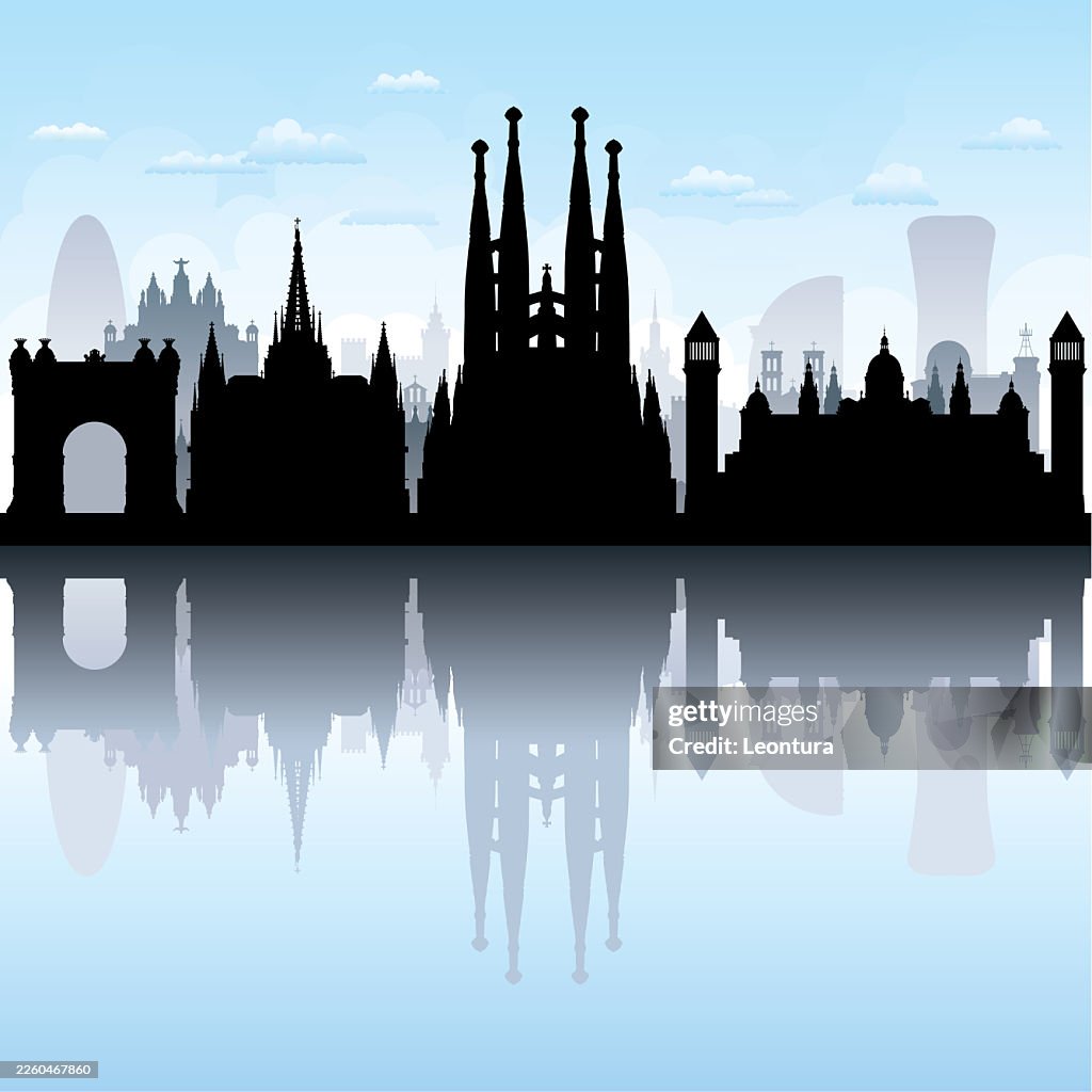 Silhouette Skyline von Barcelona