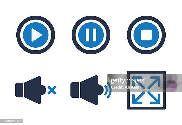 media button glyph solid icons. solid icon that can be applied anywhere, simple, pixel perfect and modern style - video player interface stock illustrations