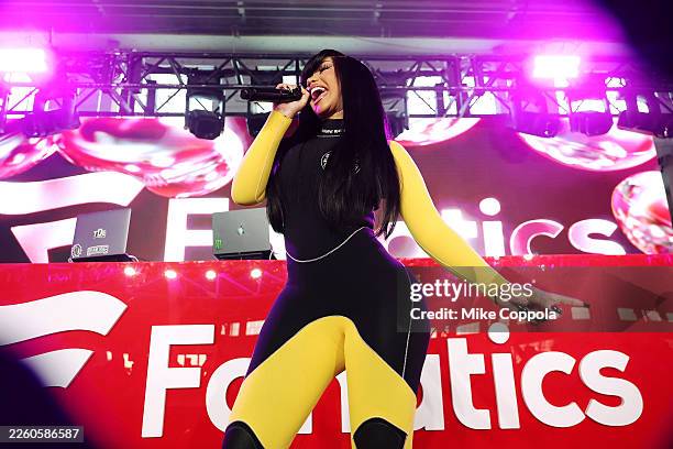 Cardi B performs onstage during the 2026 Fanatics Super Bowl Party at Pier 48 in San Francisco on February 07, 2026 in San Francisco, California.