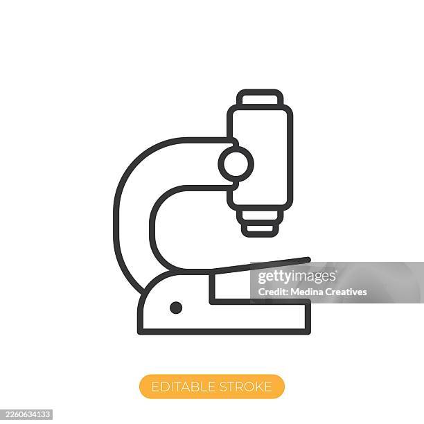 microscope icon. editable stroke thin line icon - learning computer skills stock illustrations