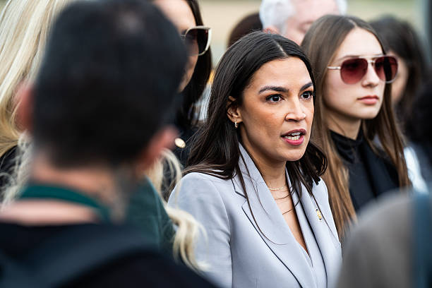 January 22: US Rep. Alexandria Ocasio-Cortez speaks during a press conference regarding supporting the DEFIANCE Act at the U.S. Capitol in Washington...