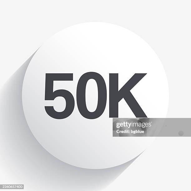 50k 50000 Fifty Thousand Icon Sticker On Gray Background