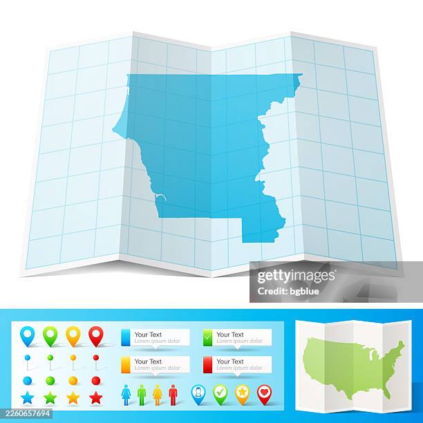 del norte county, california map with location pins on white background - crescent city california stock illustrations