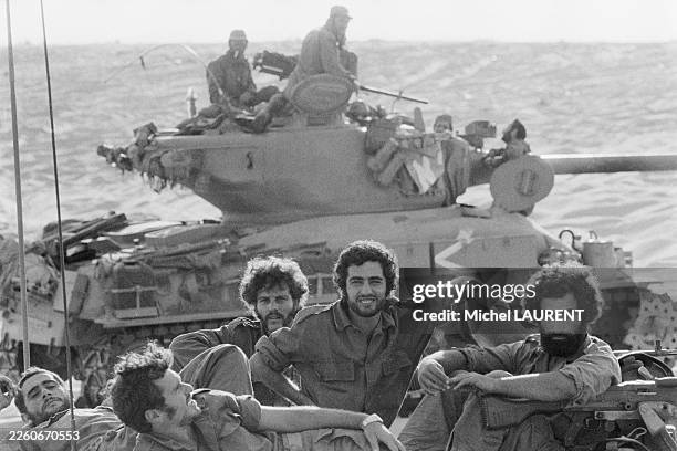 Soldats de l'armée israélienne dans le Sinaï lors de la guerre du Kippour, en octobre 1973.
