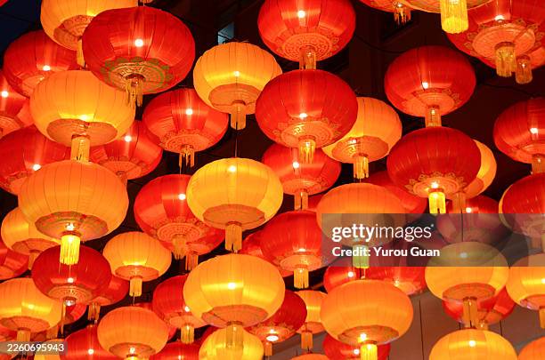 2026,year of the horse.traditional chinese lanterns hanging in street for the lunar new year,jiangmen,south china’s guangdong province. - chinese lantern stock pictures, royalty-free photos & images