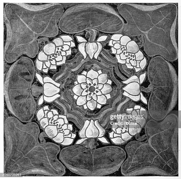 design for embroidered cushion cover - embroidery thread stock illustrations
