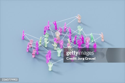 Hands connected by a string Hands connected by a string
