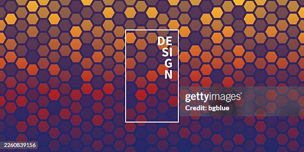 abstract geometric background - hexagonal mosaic with orange gradient - abstract orange background stock illustrations