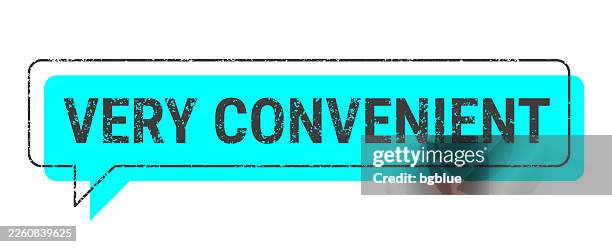 very convenient - blue grunge speech bubble on blank background. - too much technology stock illustrations