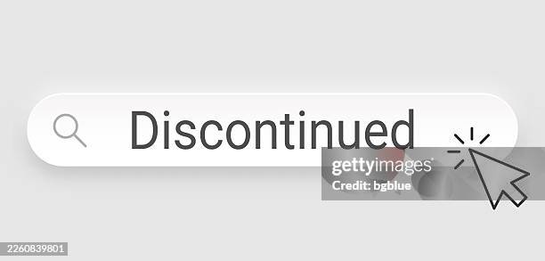 discontinued - search bar with cursor on blank background - website cancellation stock illustrations